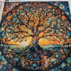 5D Diamond Art Paining Colorful Tree 35x35 Cm